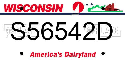 S56542D Wisconsin License Plate