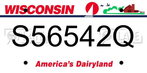 S56542Q Wisconsin License Plate