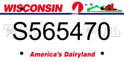 S565470 Wisconsin License Plate