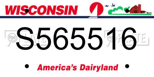 S565516 Wisconsin License Plate