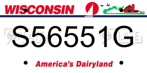 S56551G Wisconsin License Plate