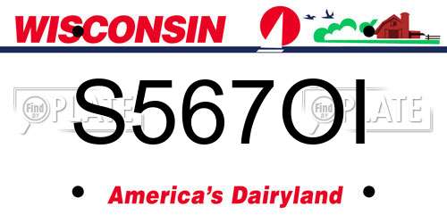 S567OI Wisconsin License Plate