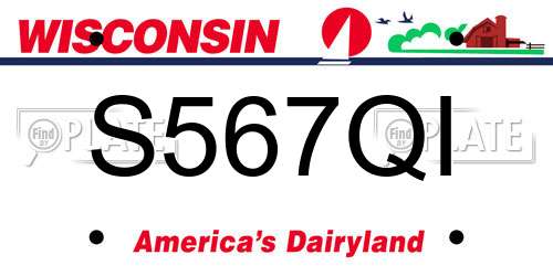 S567QI Wisconsin License Plate