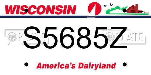 S5685Z Wisconsin License Plate