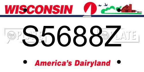 S5688Z Wisconsin License Plate