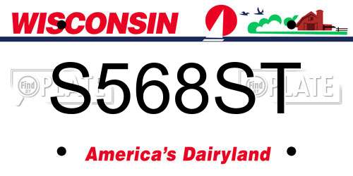 S568ST Wisconsin License Plate