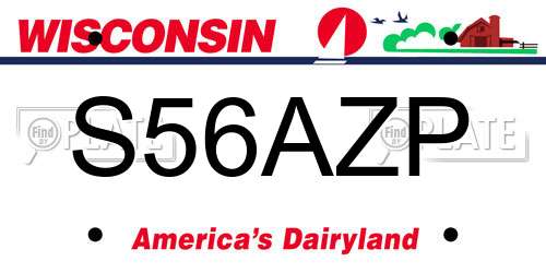 S56AZP Wisconsin License Plate