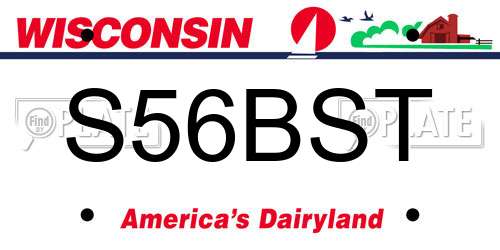S56BST Wisconsin License Plate