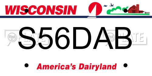 S56DAB Wisconsin License Plate