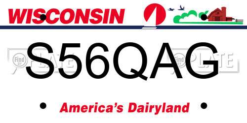 S56QAG Wisconsin License Plate
