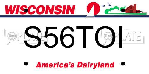 S56TOI Wisconsin License Plate