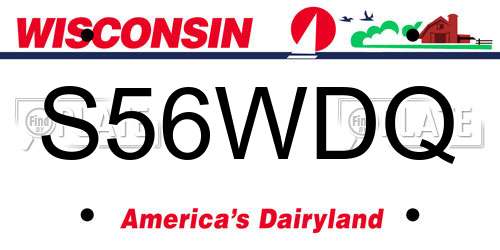 S56WDQ Wisconsin License Plate