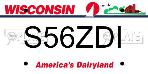 S56ZDI Wisconsin License Plate