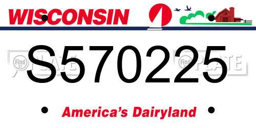 S570225 Wisconsin License Plate