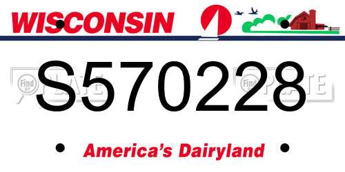S570228 Wisconsin License Plate