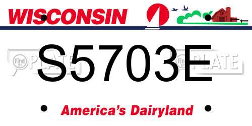 S5703E Wisconsin License Plate