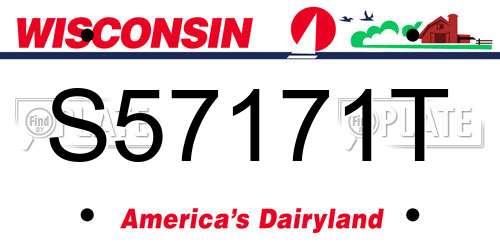 S57171T Wisconsin License Plate
