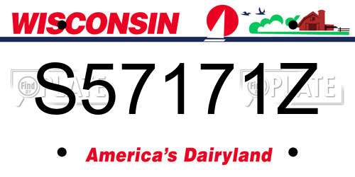S57171Z Wisconsin License Plate