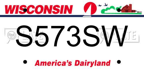 S573SW Wisconsin License Plate