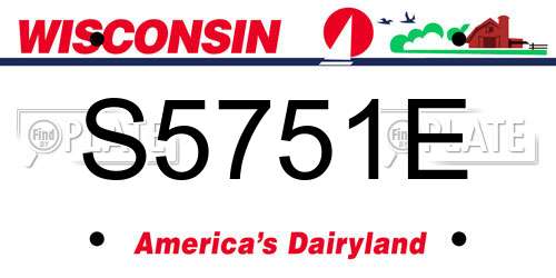 S5751E Wisconsin License Plate