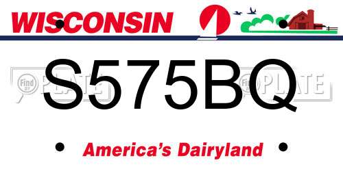 S575BQ Wisconsin License Plate