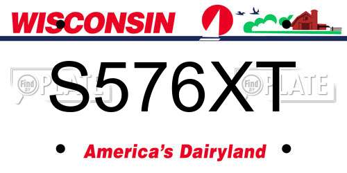 S576XT Wisconsin License Plate