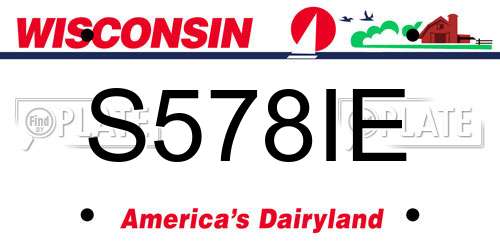 S578IE Wisconsin License Plate