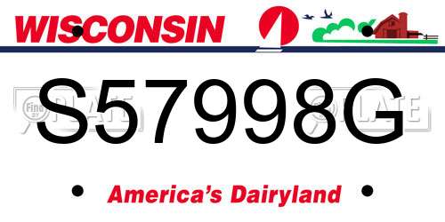 S57998G Wisconsin License Plate