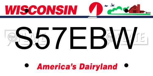 S57EBW Wisconsin License Plate