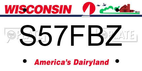 S57FBZ Wisconsin License Plate