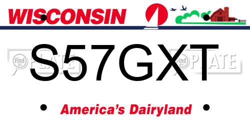 S57GXT Wisconsin License Plate