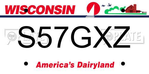S57GXZ Wisconsin License Plate