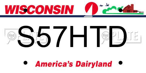 S57HTD Wisconsin License Plate