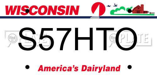 S57HTO Wisconsin License Plate