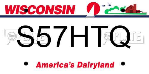 S57HTQ Wisconsin License Plate