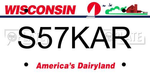 S57KAR Wisconsin License Plate