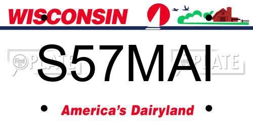 S57MAI Wisconsin License Plate