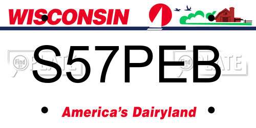 S57PEB Wisconsin License Plate