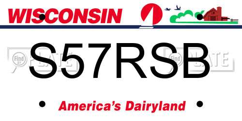 S57RSB Wisconsin License Plate