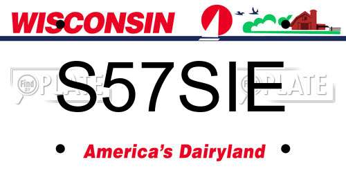 S57SIE Wisconsin License Plate