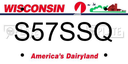 S57SSQ Wisconsin License Plate
