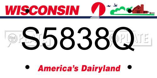 S5838Q Wisconsin License Plate