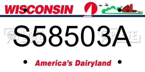 S58503A Wisconsin License Plate