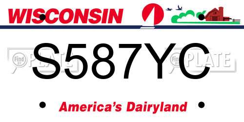 S587YC Wisconsin License Plate