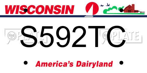 S592TC Wisconsin License Plate