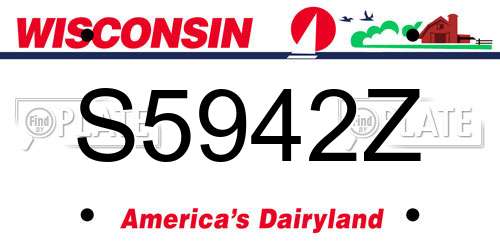 S5942Z Wisconsin License Plate