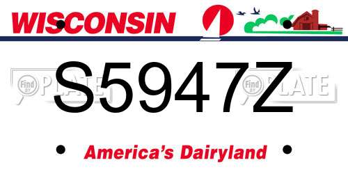 S5947Z Wisconsin License Plate