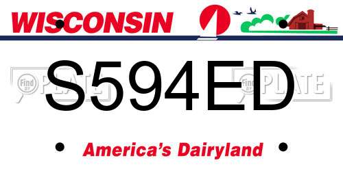 S594ED Wisconsin License Plate