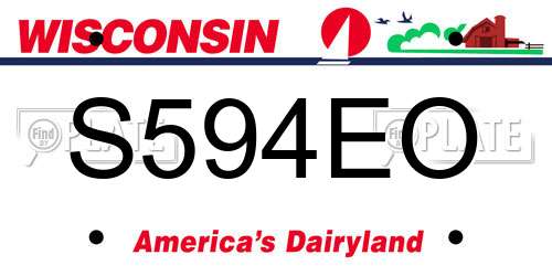 S594EO Wisconsin License Plate