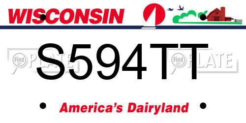 S594TT Wisconsin License Plate